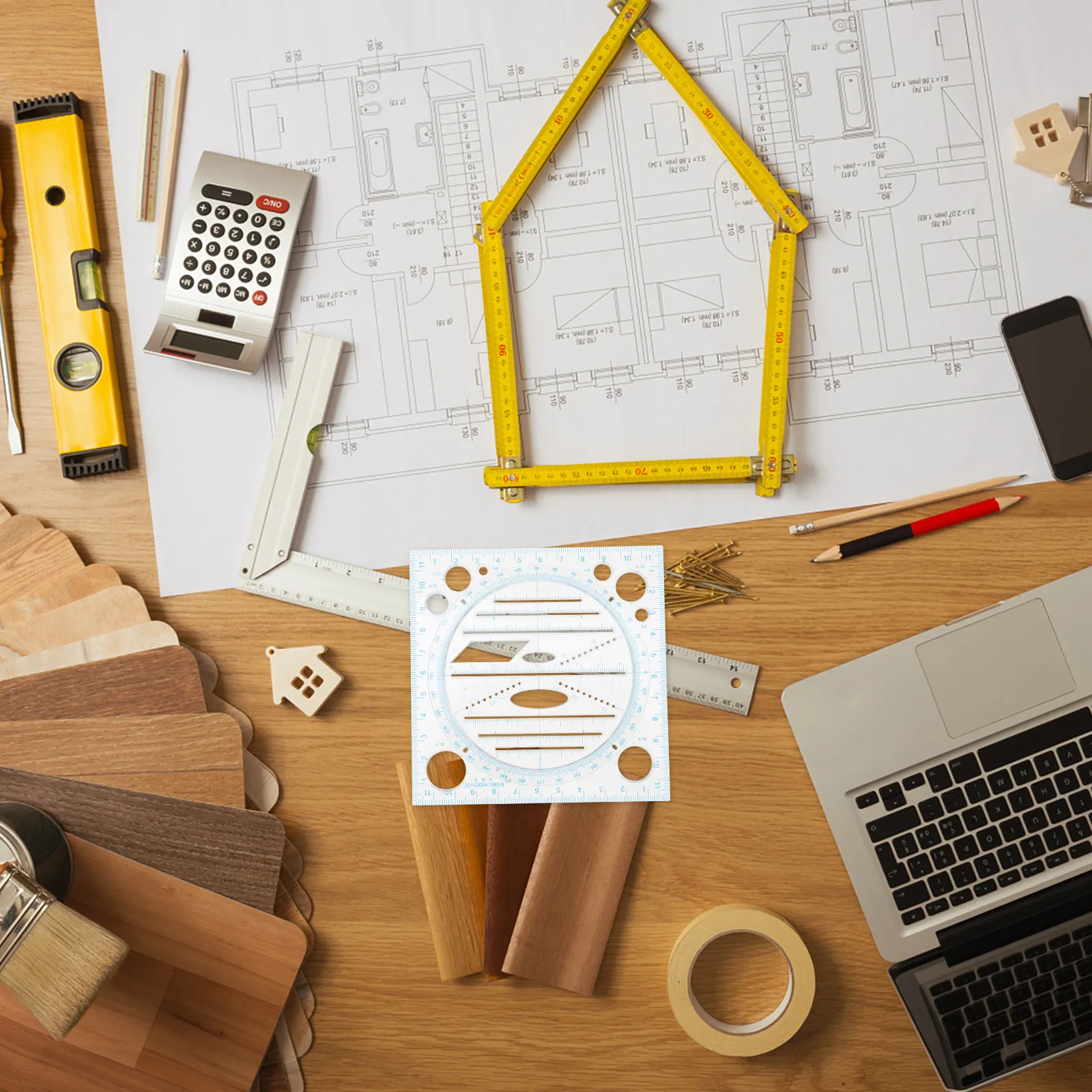 

Многофункциональная геометрическая линейка для черчения 30 см с четкой шкалой, точный измерительный инструмент для студентов, художников, инженеров, для школы и домашнего использования