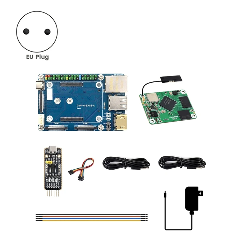 مجموعة وحدة Core3566 مع معالج Rockchip RK3566 رباعي النواة لـ Raspberry Pi CM4 EU PLUG