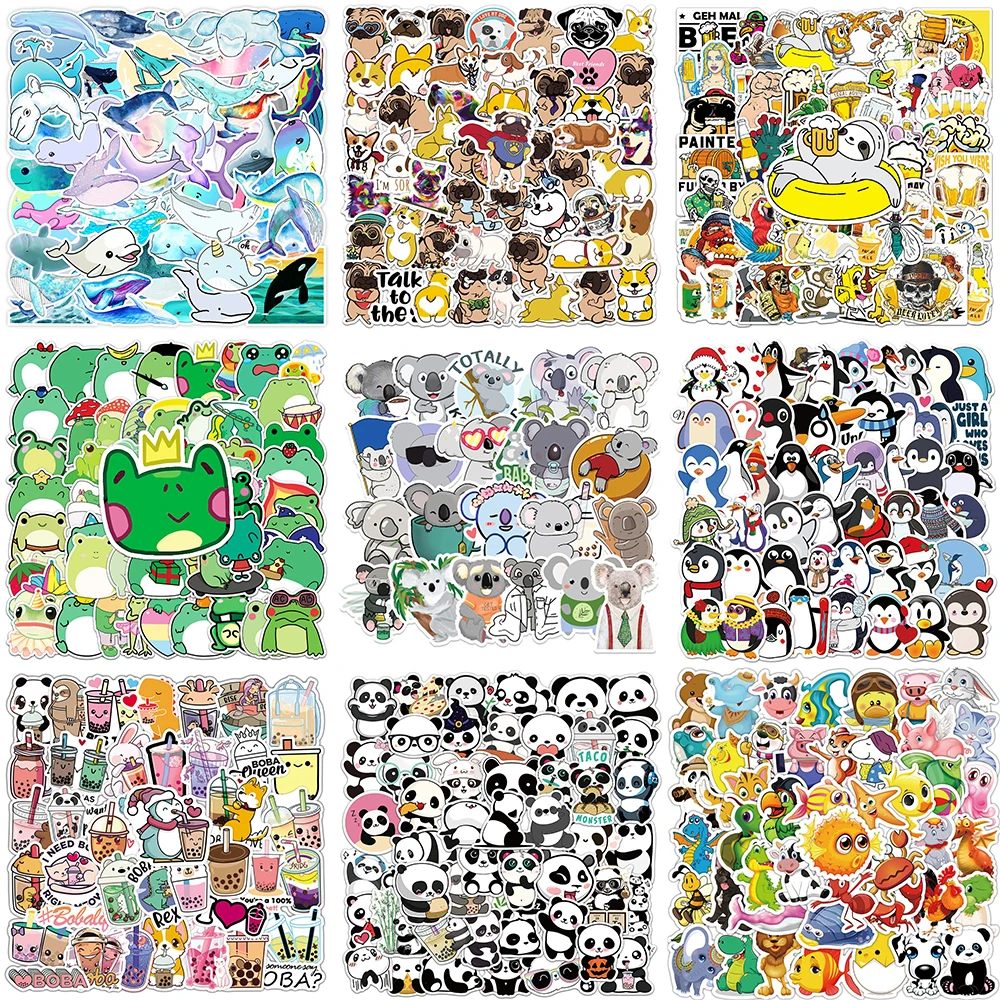 10/30/50PCS Cartoon Small Animal Stickers Series Corgi Pug Pet Dog Graffiti Notebook Helmet Laptop Suitcase Decoration Wholesale