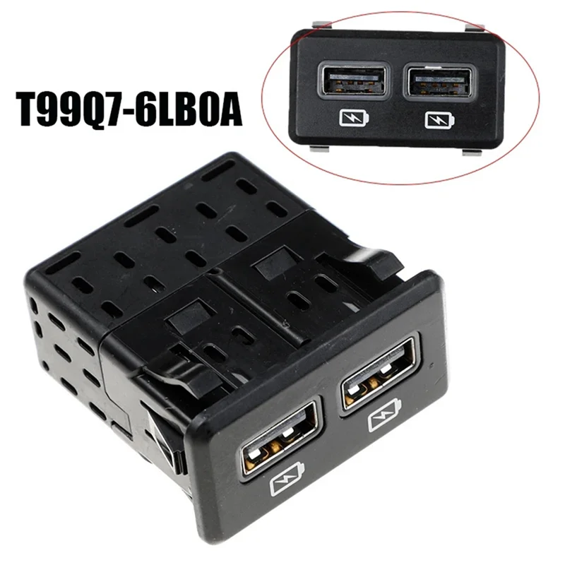 1 個後部座席 USB 充電ポートオーディオインターフェース交換部品日産 2017-2018 電源コネクタ T99Q7-6LB0A-TCES