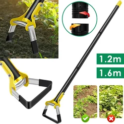 1.2/1.6M Garden Hoe Tool Stainless Steel Sharp Stirrup Loop Hoe with Triangle Head and Long Handle Ergonomic Weeding Tool