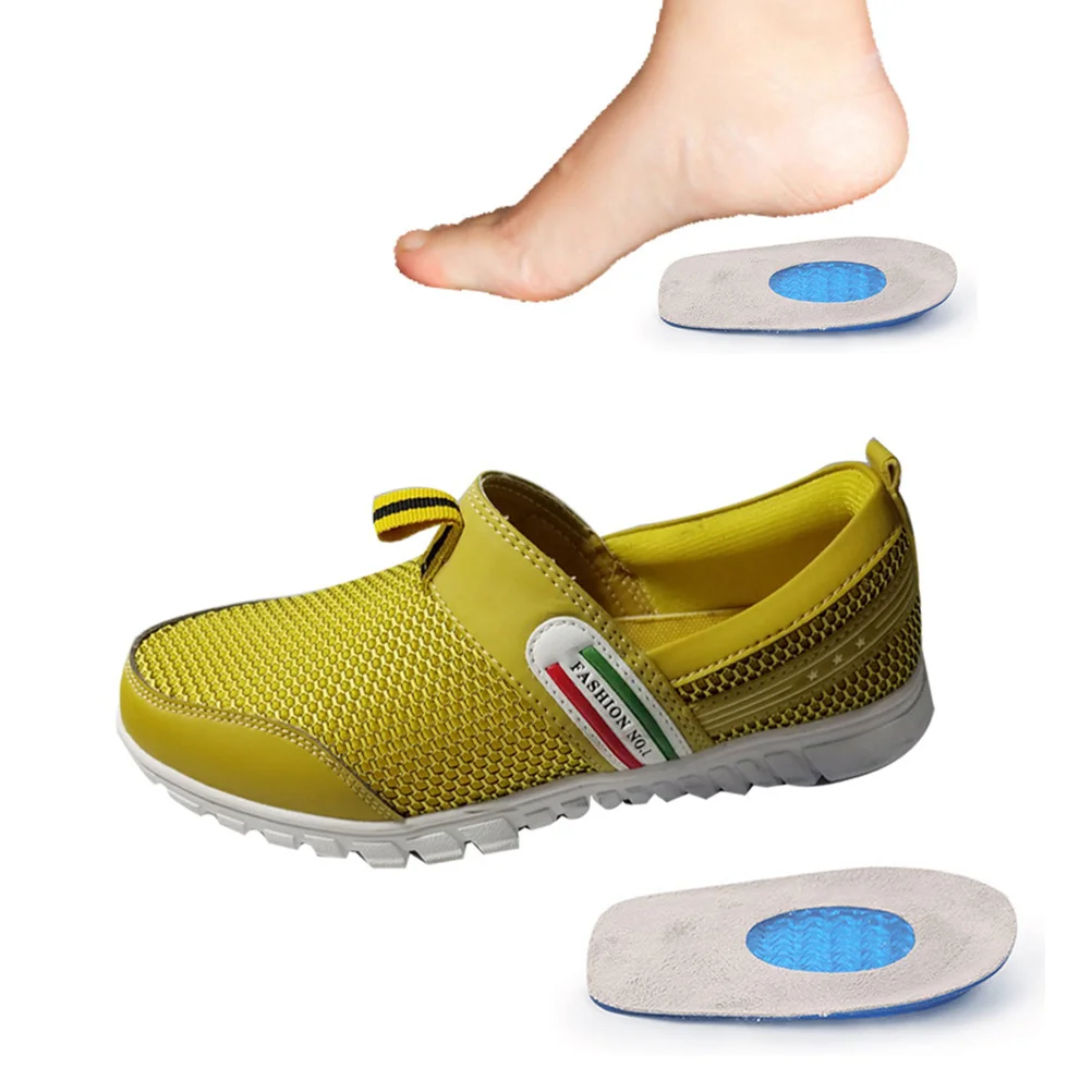 Walking Insoles for Plantar Fasciitis Shoe Inserts Heel Pain Relief Pad Elastic Shock Absorbing Blue