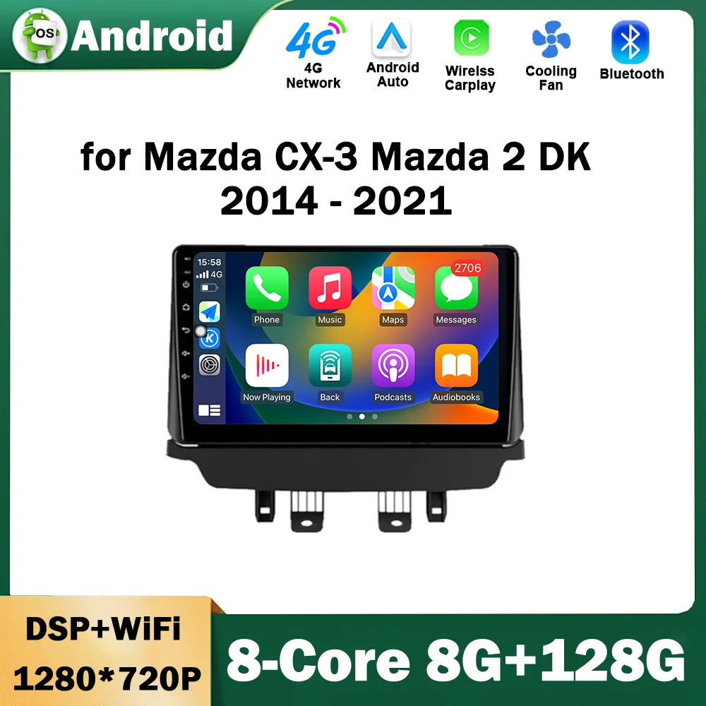 

Android System WiFi GPS Navigation Car Radio Multimedia Player for Mazda CX-3 Mazda 2 DK 2014 - 2021 Bluetooth IPS Touch Screen