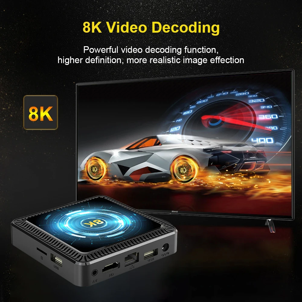 YOZHIXU Sehr schnelle Q19 Smart TV Box Android 14 8 GB 128 GB Streaming Media Player H618 5G Wifi BT5.4 Wifi6 Google Voice Set Top Box