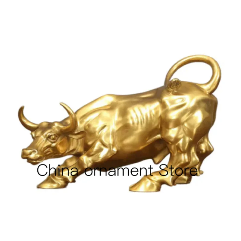 

30cm Collectibles Large Wall Street Bronze Statue Copper Fierce Bull Statue