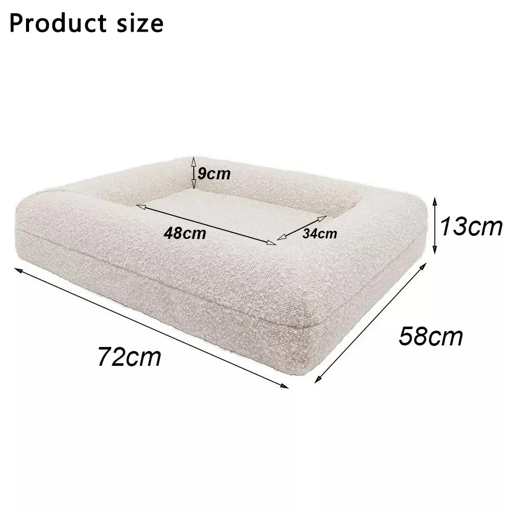 Lambs Wool Dog Memory Foam Bed Washable Orthopedic Dog Sofa Bed With Removable Cover