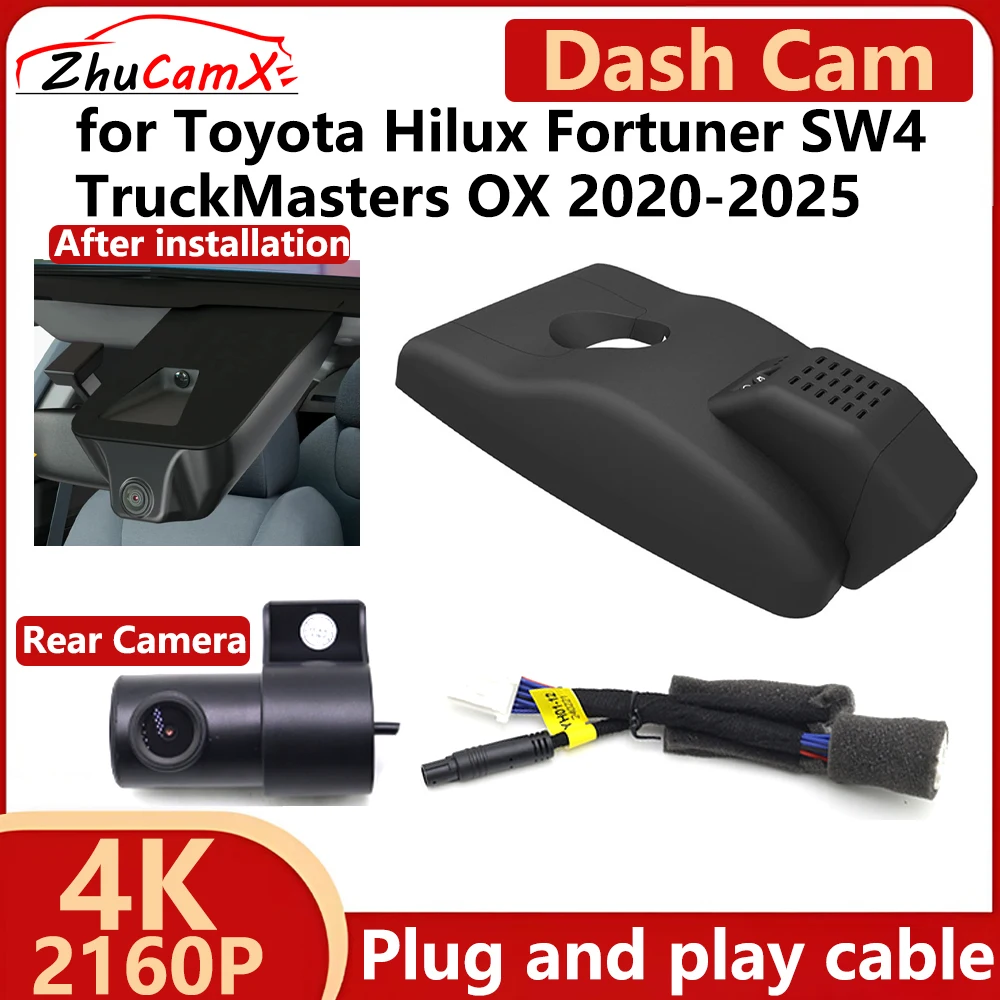 

for Toyota Hilux Fortuner SW4 TruckMasters OX 2020-2025 4K UHD 2160P Car DVR Dash Cam Camera Night Vision Recorder Plug and Play
