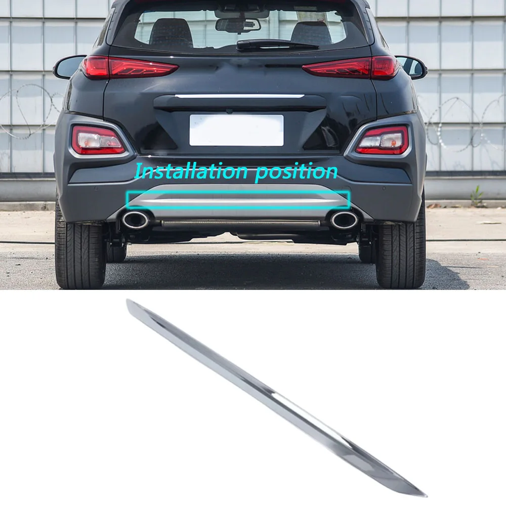 

Car ABS Chrome Rear Bumper Trim Trunk Plate Frame Threshold Pedal Panel 1pcs For Hyundai Kona Encino Kauai 2017 2018 2019 2020