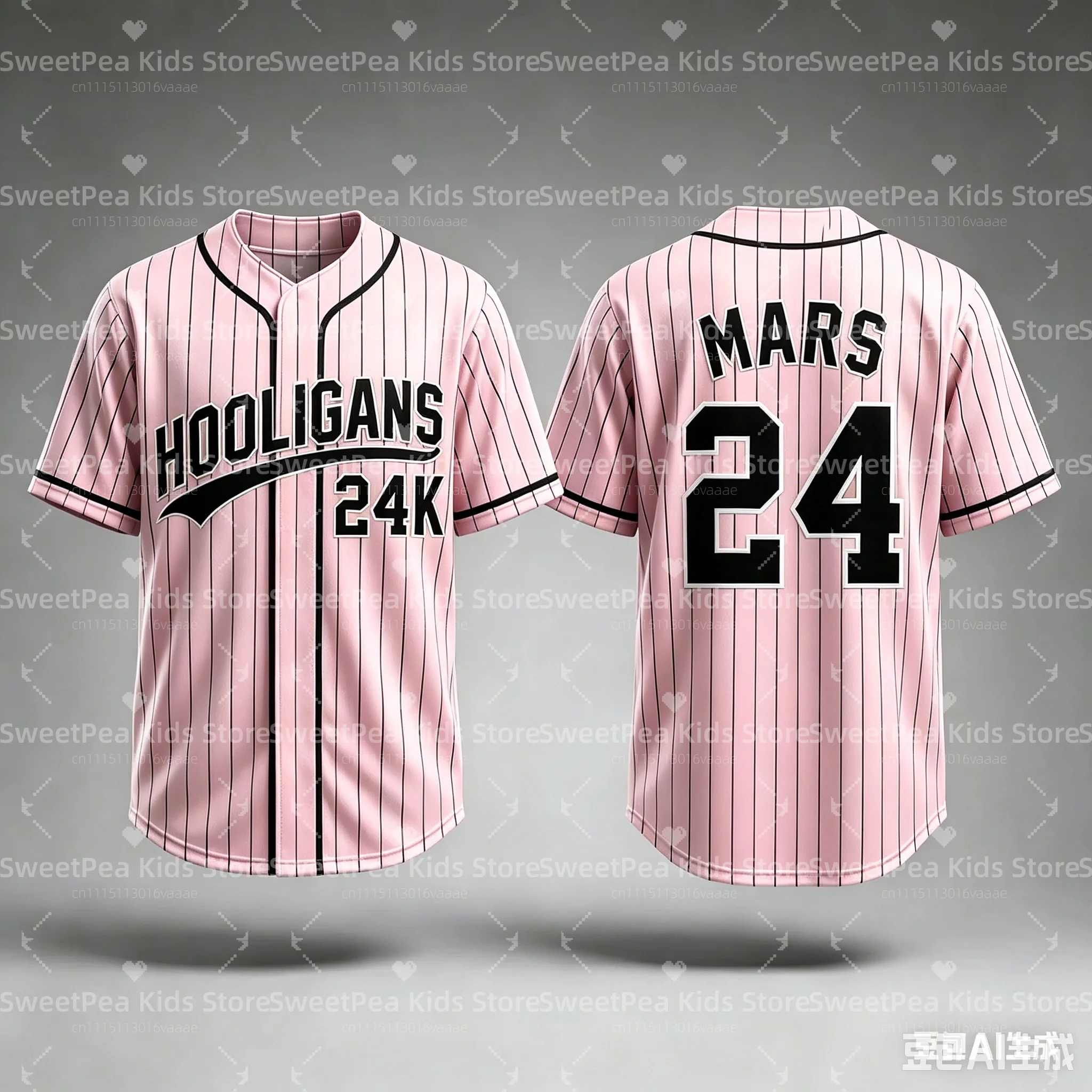 2026 Bruno Mars 24K Hooligans Baseball Jersey Men Women Unisex