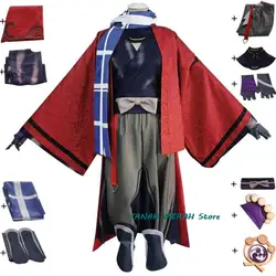 Anime Game Genshin Impact Kaedehara Kazuha Friend Tomo TomoKazu Cosplay Costume Inazuma Woman Man Red Kimono Halloween Suit Prop