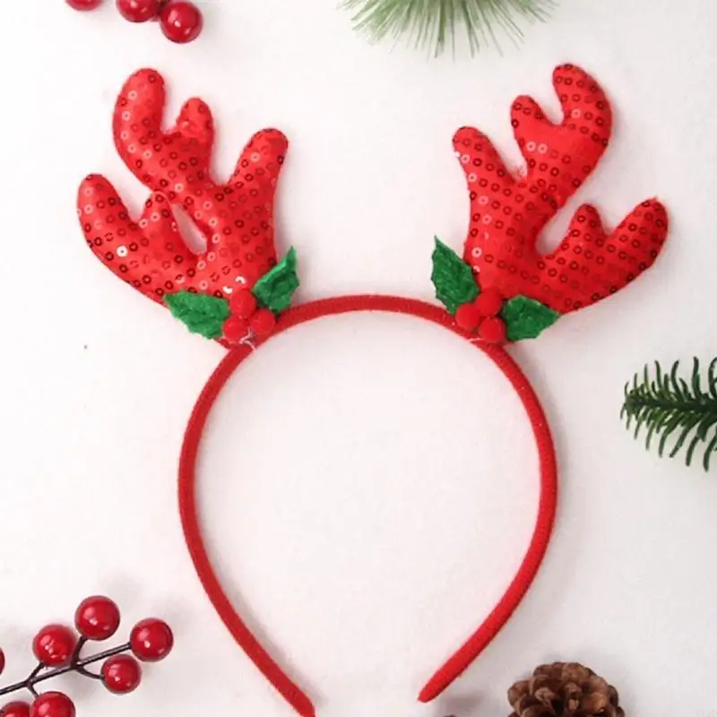 لطيف عيد الميلاد قرون عقال مع الهدال الشعر هوب الجدة احتفالي غطاء الرأس أغطية الرأس حفلة خوذة #5