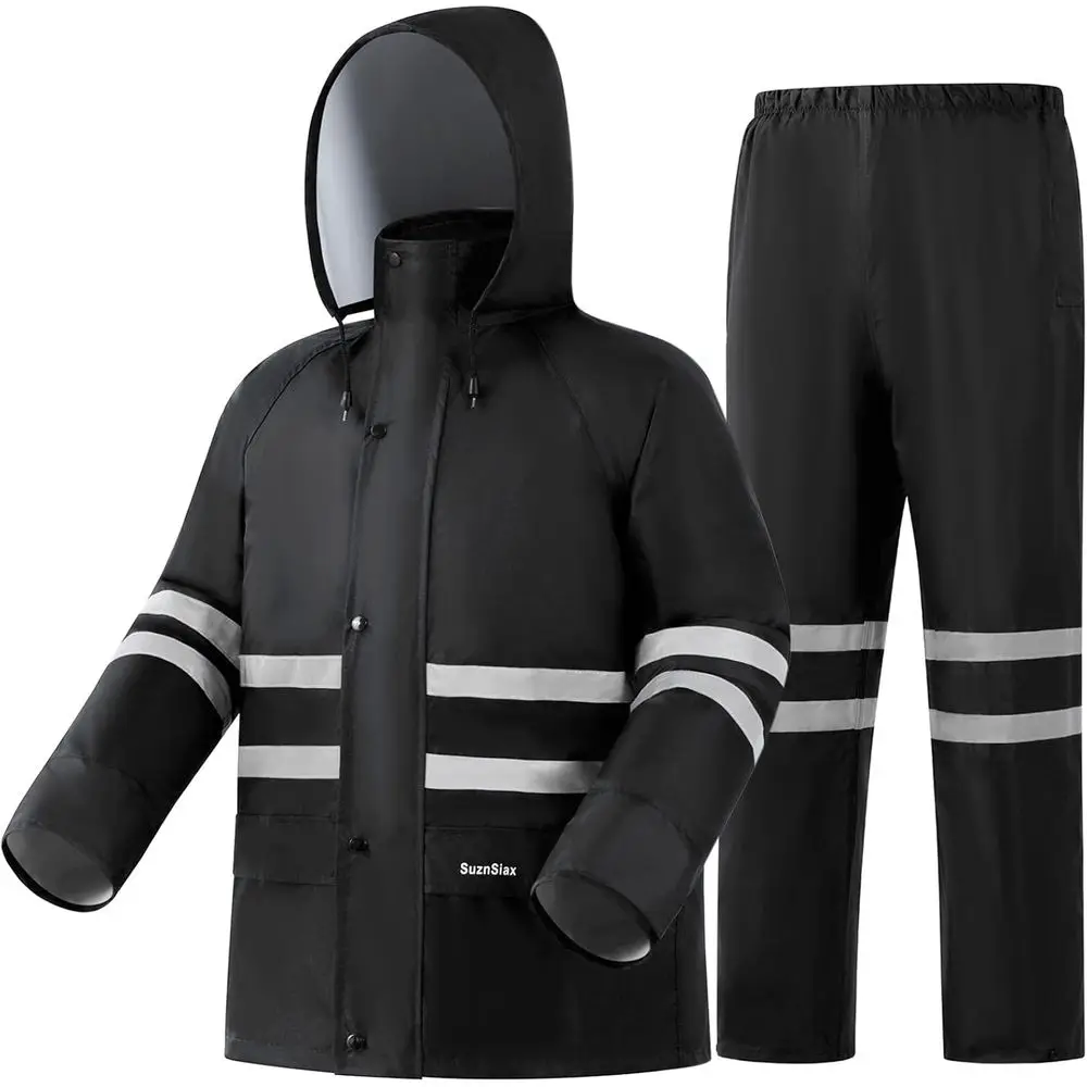 

Reflective Safety Rain Suit with Lightweight Waterproof Pants