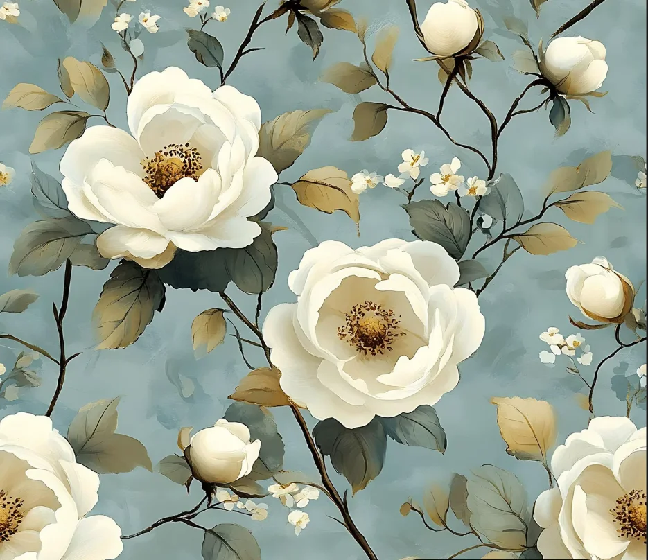 

Фотообои на заказ в ретро-американском стиле, HD-картина маслом с цветами, фон для спальни, настенная роспись, декор для дома, 3D-обои