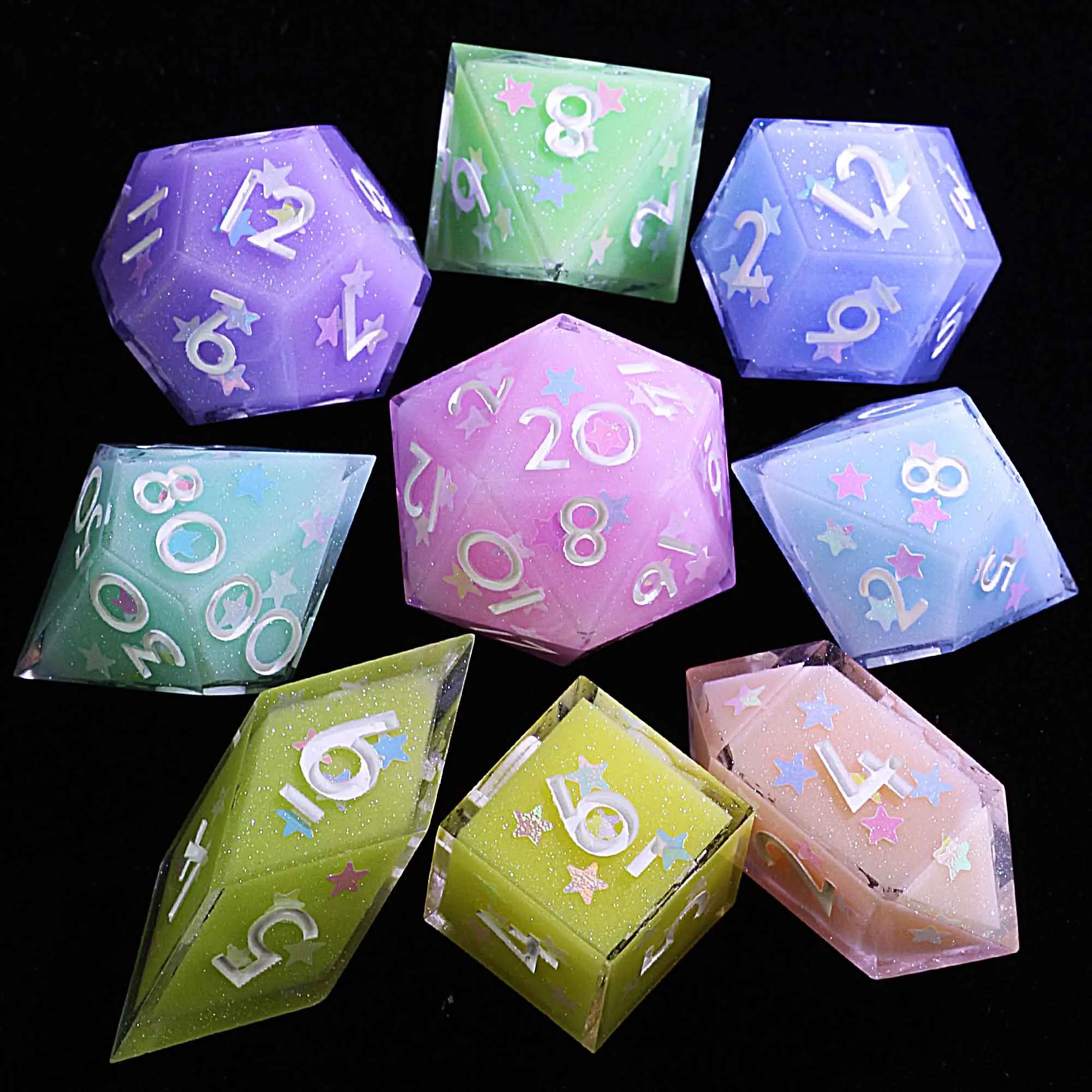 

Набор кубиков DnD из многогранной смолы Macaron Starfall