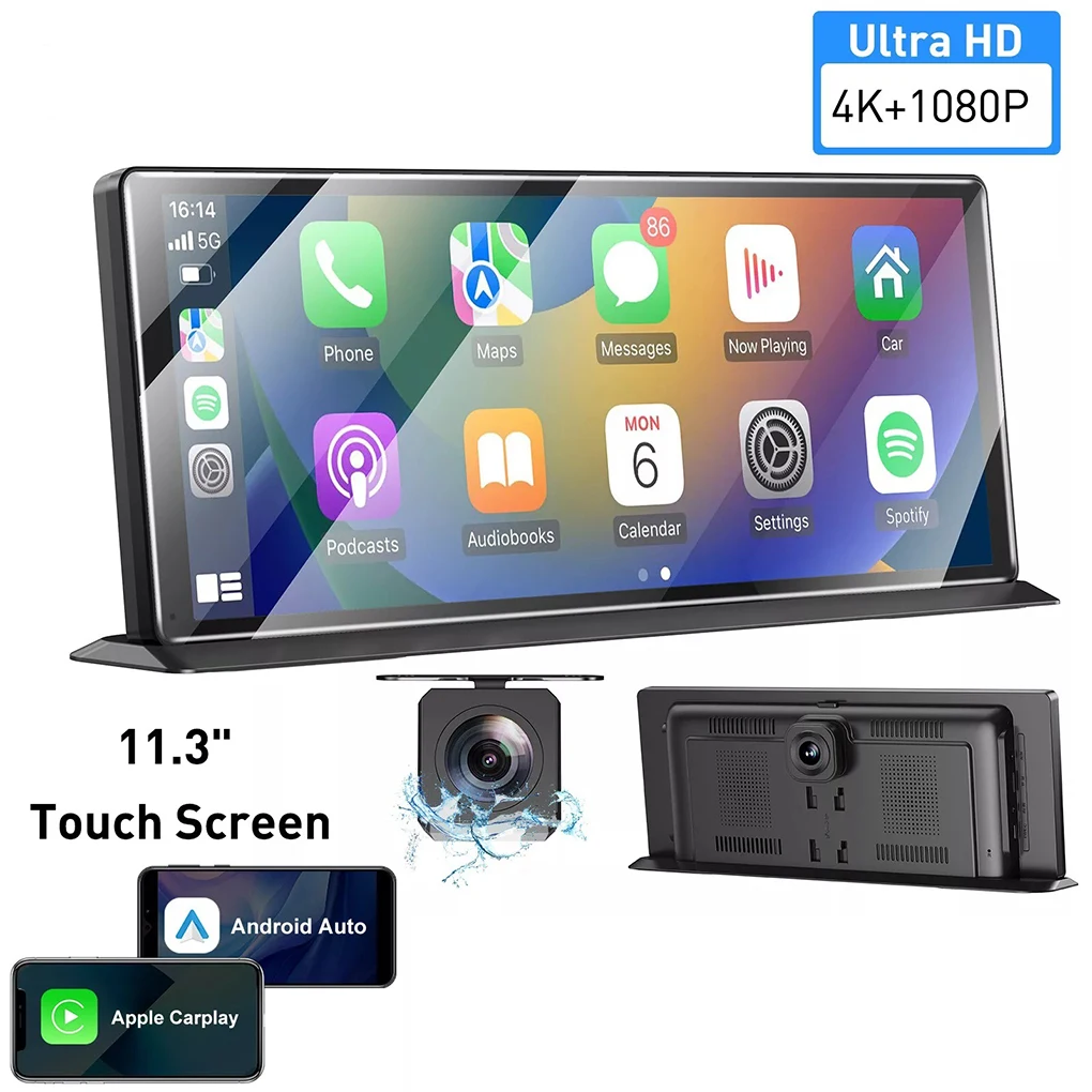 

11.3 inch Carplay Dashboard Monitor Front Rear Dual-recording Driving Recorder Large Screen Wireless Carplay Car Navigation