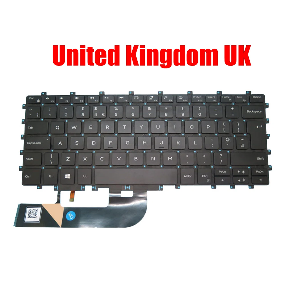 Imagem -02 - Teclado do Portátil Dell com Retroiluminado Eua Reino Unido Preto Dell Xps 15 9575 em Precisão 5530 em Francês Rússia Coréia