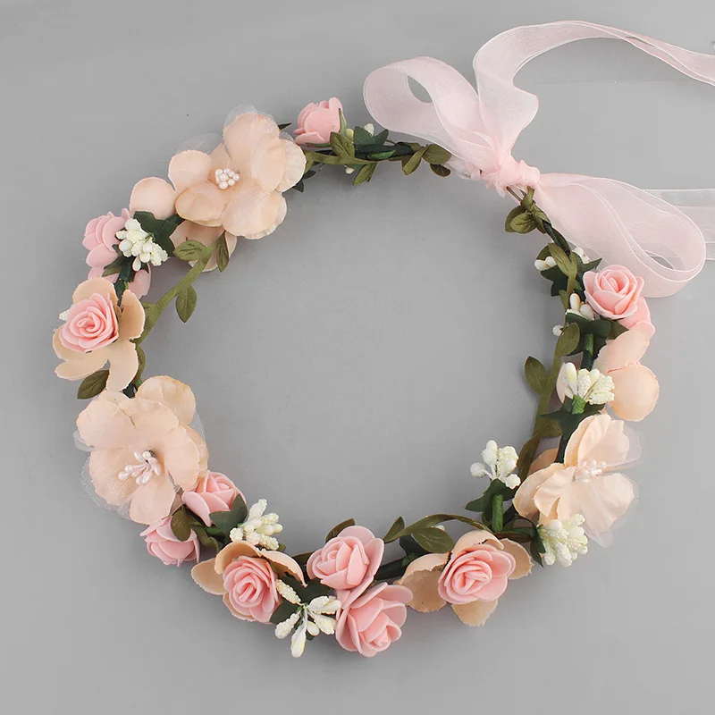 Flower Hair Vine in Beach Wedding Women Hair Jewelry Headbands Accessory for Bridal Bridesmaid Halloween Decoration Gifts