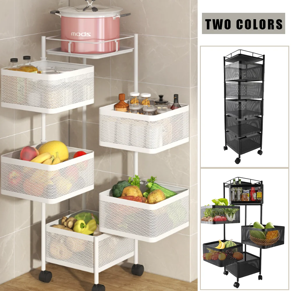 6 i Tier Kitchen Rolling Cart Multi i Use Shelving & Storage Solution for Utensils & Produce