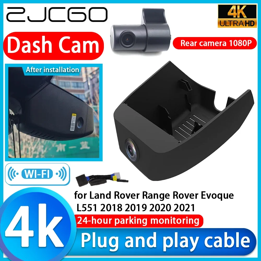 

Видеорегистратор ZJCGO 4K UHD Plug and Play DVR для Land Rover Range Rover Evoque L551 2018 2019 2020 2021