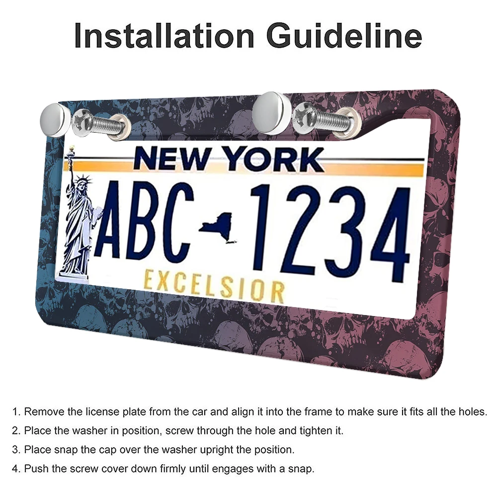 Best-selling pattern American Car 12" x 6" Laser Cut Chrome FLicense Plate Frames- Car/Truck/SUV Automobile Decoration Accessory