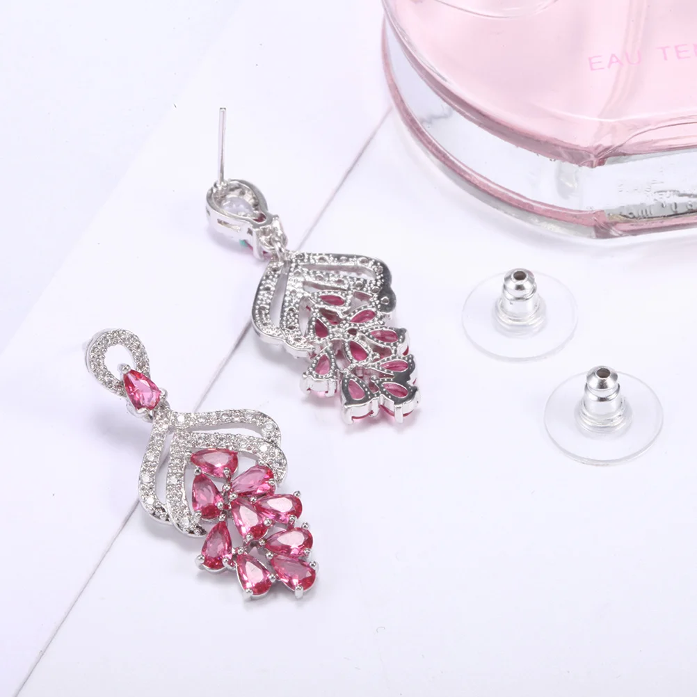 

Pink Zircon Earrings Women Lovely Micro-Clayed Ear Studs Stylish Gift for Birthday Party Daily Wear Women Jewellery