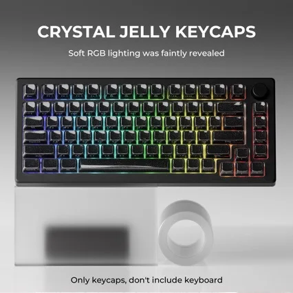 

Колпачки для механической клавиатуры Black Starry Sky Crystal Jelly 2.0 с боковой гравировкой, магнитным креплением, высота OEM, Wooting