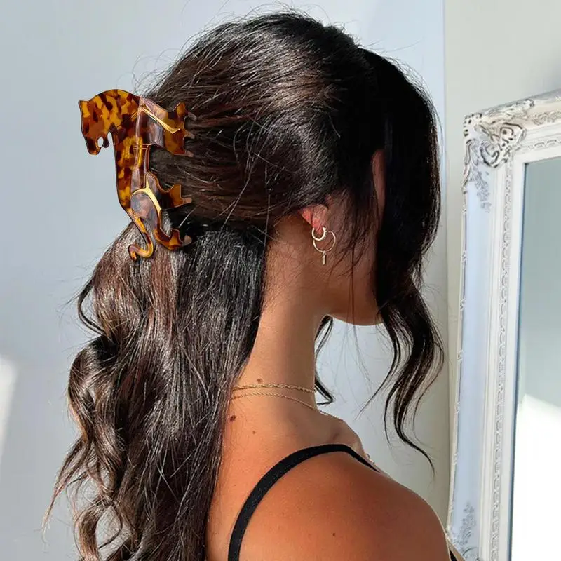 

Leopard Print Acrylic Hairpins Hair Clip Crab Hair Claws Ponytail Clips Haipin For Women Girl Hair Accessories Headdress Party