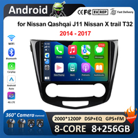 for Nissan Qashqai J11 Nissan X trail T32 2014 - 2017  Car Multimedia Player QLED IPS Screen Wireless Carplay WiFi Bluetooth 4G