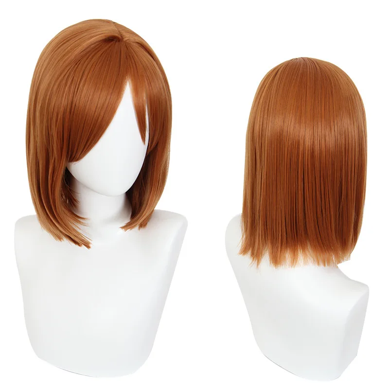 Shuutan Jujutsu Kaisen Nigaki No Barairo Orange Side Part Short Hair Cosplay Anime Wig 458B