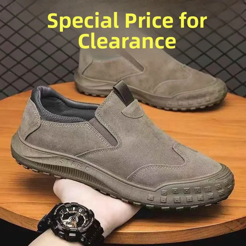 

Low-Top Men's Casual Work Shoes Waterproof Leather Boots Anti-Slip Wear-Resistant Outdoor Safety Shoes Discounted Items
