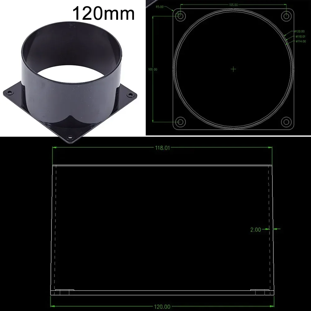 Conector de flange de parede abs 75-120mm, para tubo de ventilação, conexão de duto de ar para acessórios domésticos, dropshipping