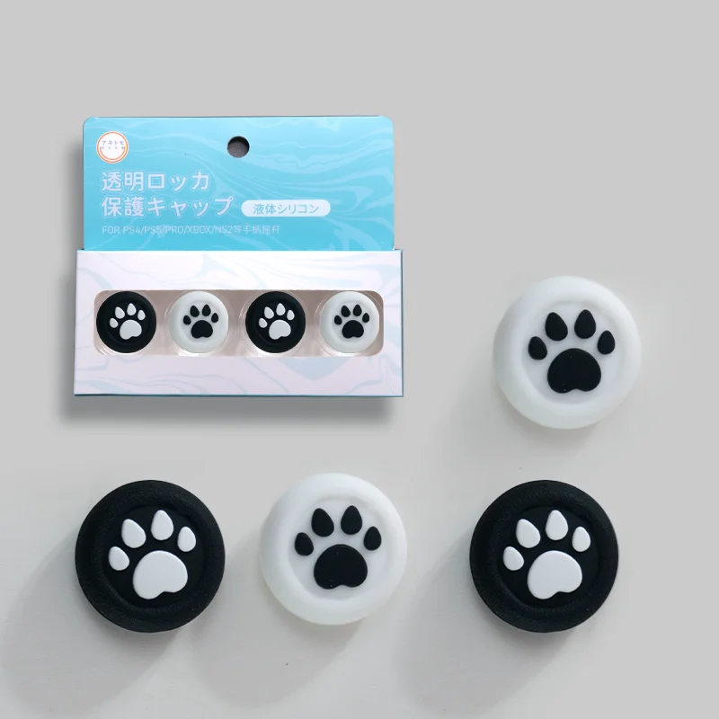 القط باو النقاط سيليكون الإبهام قبضة غطاء تغليف للتبديل 2/NS برو تحكم لسوني PS5 PS4 سليم PS3 Xbox One سلسلة X/S XSS