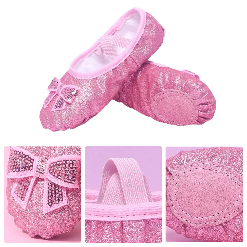 Girls Ballet Shoes Kids Dance Slippers Professional Canvas Soft Sole Shiny Ballet Dance Girls Female Ballet Yoga Gym Dance Shoes