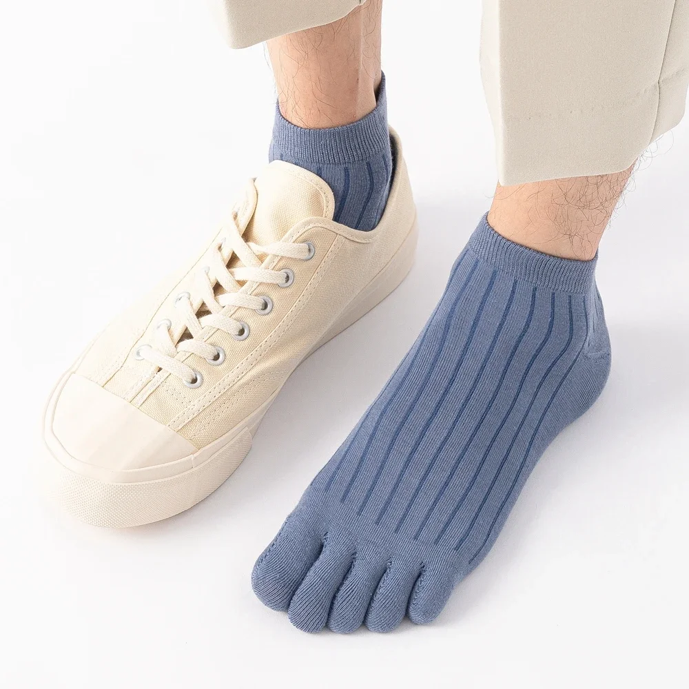 5 Pairs Summer Five Finger Socks for Men Thin Cotton Toe Socks with Separate Fingers Low Cut Ankle Sports Socks high quality