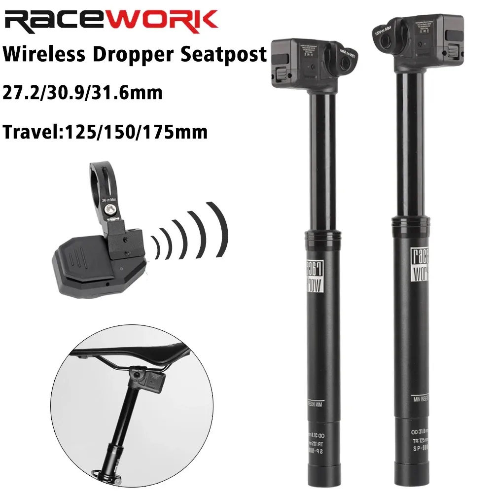 Racework Wireless Bluetooth Electric Seatpost, with Adjustable Height Functionality, 27.2/30.9/31.6mm, MTB Seatpost