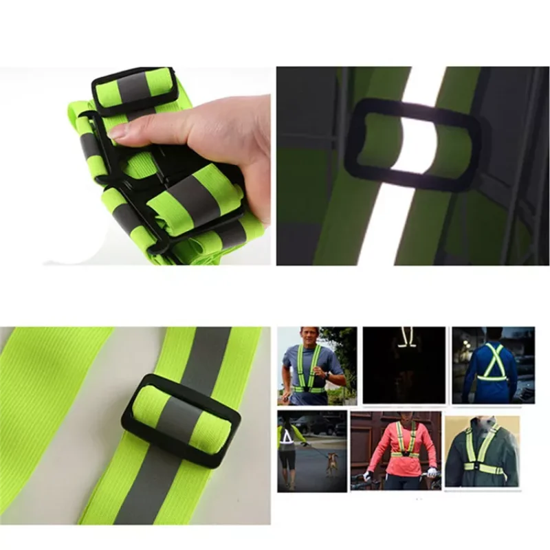 New Highlight Reflective Straps Night Running Riding Clothing Vest Adjustable Safety Vest Elastic Band For Adults and Children