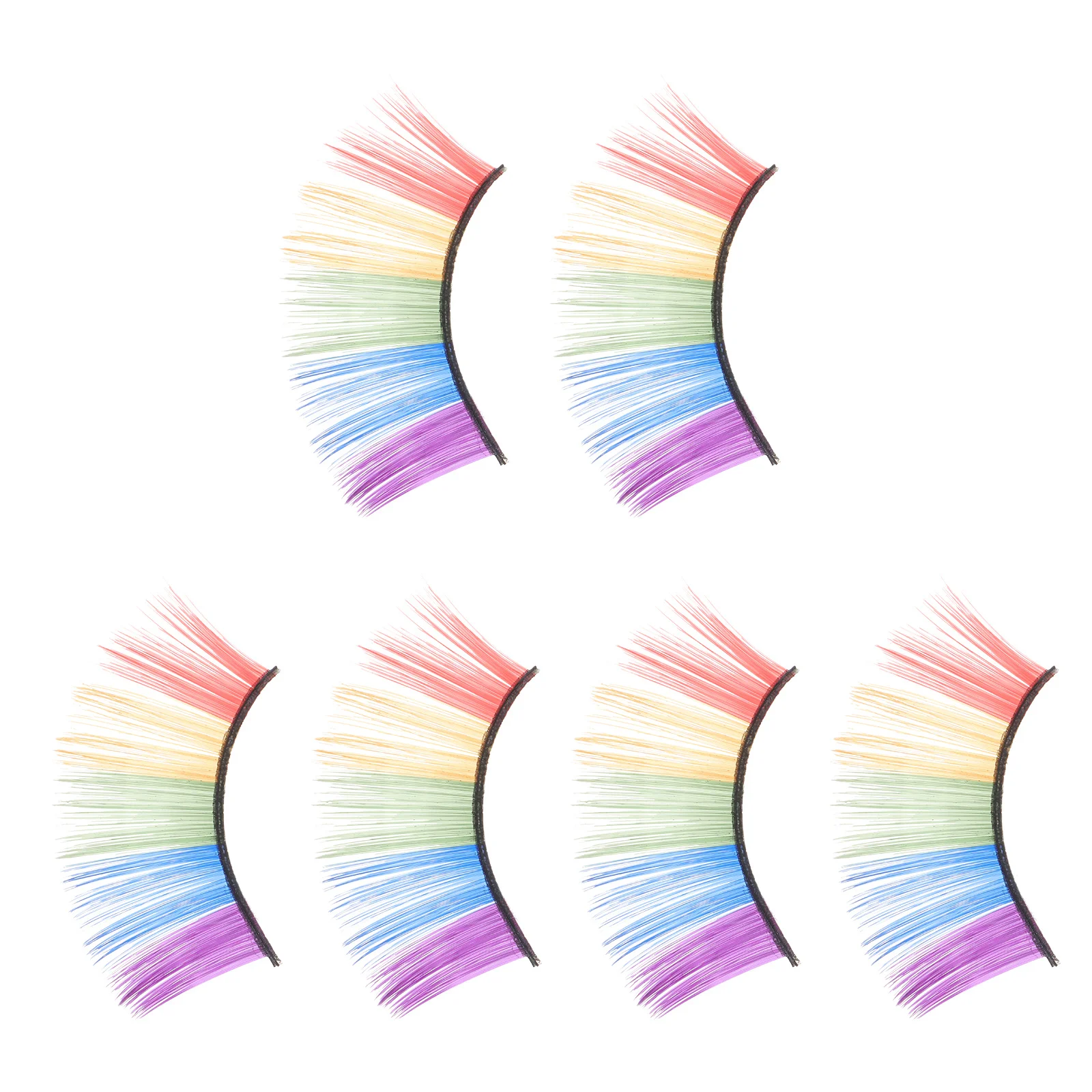 3ペアのつけまつげ カラフルなグリッターファイバー 簡単に貼って外せる 長持ちするアイメイク コスチュームフェスティバルナイトイベント用