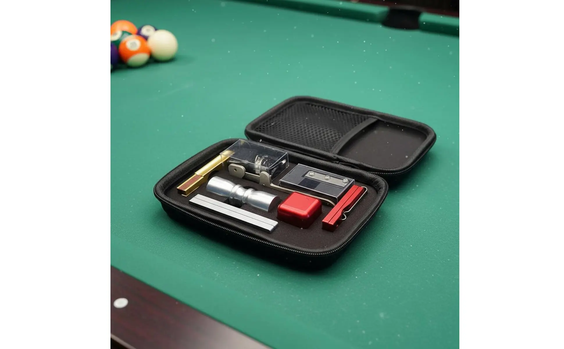 8 Pieces Billiard Cue Tip Repair Set Portable Case Pool Cue Tip Replacement Kit Game Accessory Aluminum Alloy Compact for Club