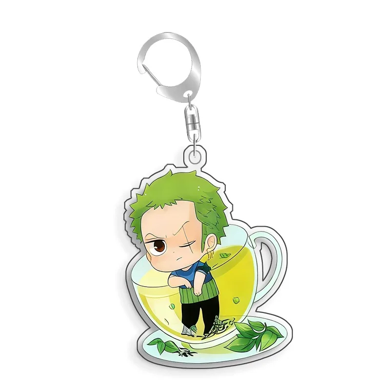 Keychain OP OPTCG Card Luffy Yamato Roronoa Zoro Backpack Pendant AnimeGame Fans Gift Recycled Acrylic Decoration Rare Card Toy view 2