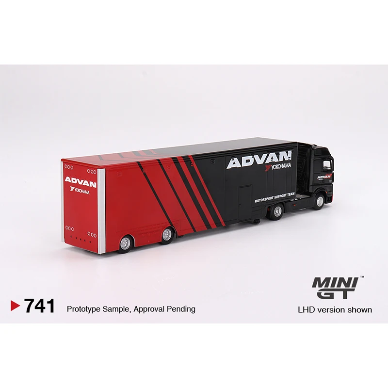 미니 자동차 모델 GT 1:64 #741 ADVAN 트랜스포터 컨테이너 트럭, 열 수 있는 합금 장난감, 자동차 컬렉션 축제 선물 장식