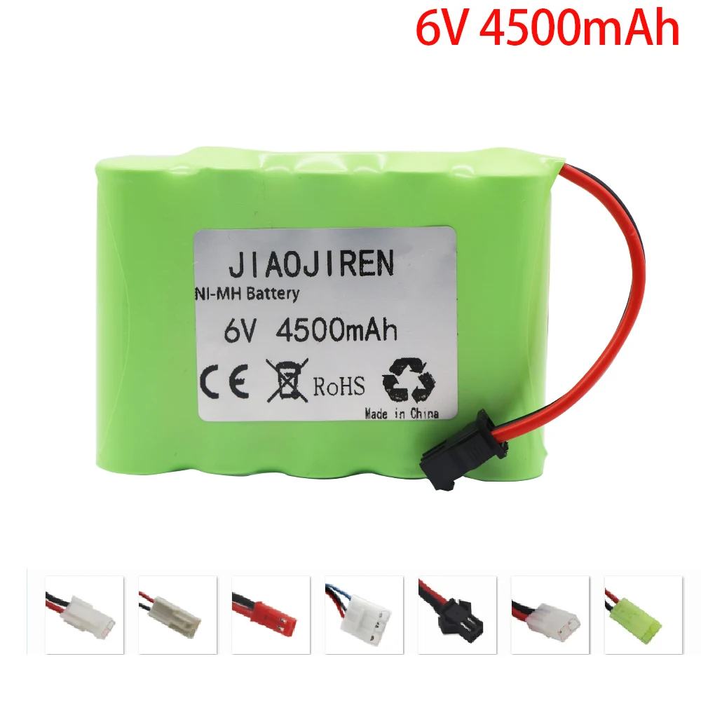 Upgrade 6v 4500mah NiMH Battery For Rc Toys Cars Tank Truck Robots Guns Boats AA Ni-MH 6v Rechargeable Battery Pack 3000mAh