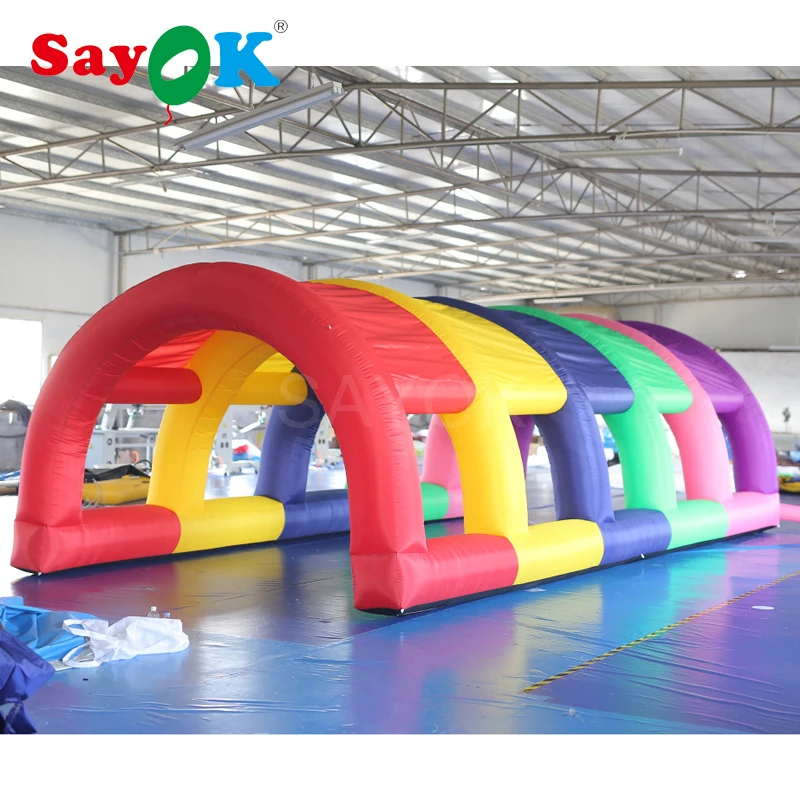 8x2.5x2mh Inflatable Tunnel Tent Car Tunnel Colorful Inflatable Exhibition Structure Arch Tent For Party, Advertising