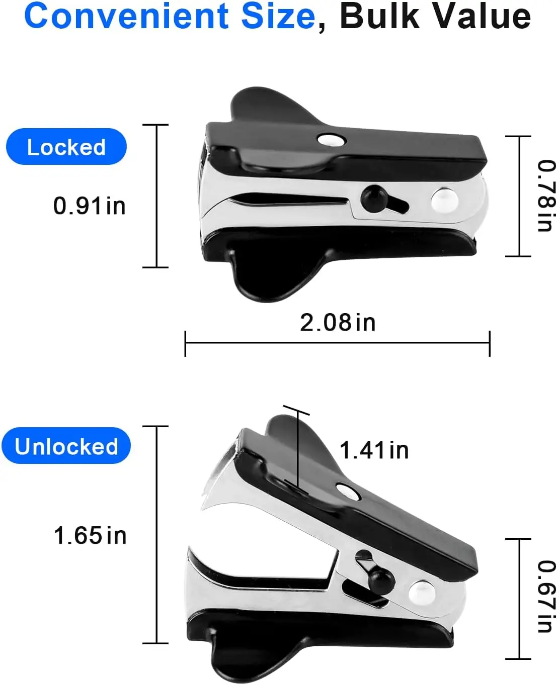 عبوة من 3 أدوات إزالة التيلة السوداء، أدوات إزالة دبابيس معدنية صغيرة للمدرسة والمكتب والاستخدام المنزلي #2