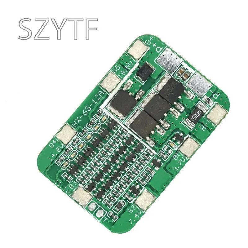 6S 15A 24V PCB BMS Protection Board 22.2V/25.2V 18650/2700 Li-ion Lithium-ion battery balance protection board 