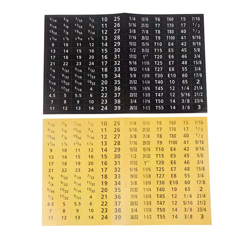 180Pcs/set Master Socket Quick & Easy Reminder Label Stickers Chrome Decal Tags For Socket Tools