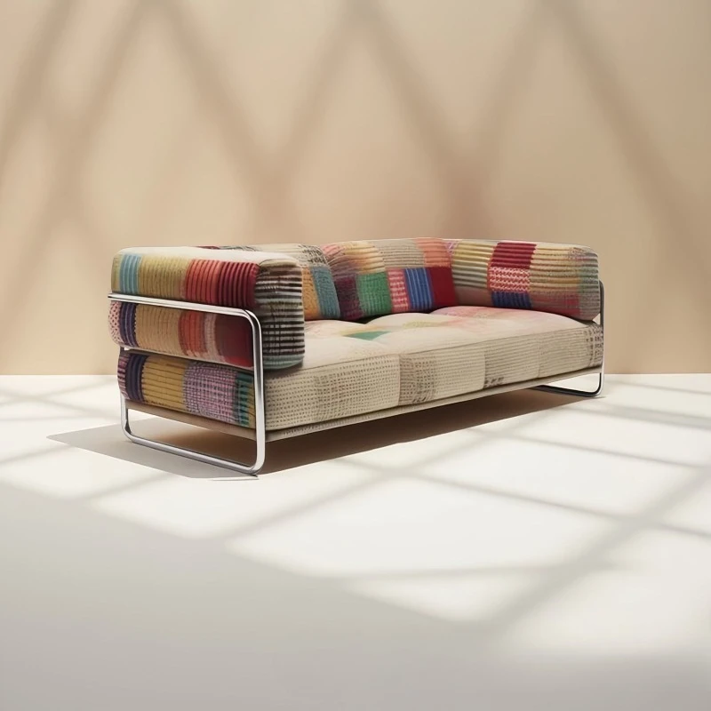 

Rental room straight row sofa fabric sofa living room small apartment type