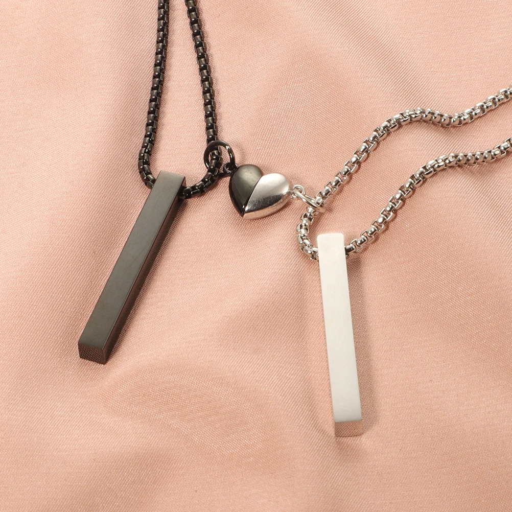 

Stainless Steel Couple Necklace Heart Couples Necklaces for Him and Her Matching Lovers