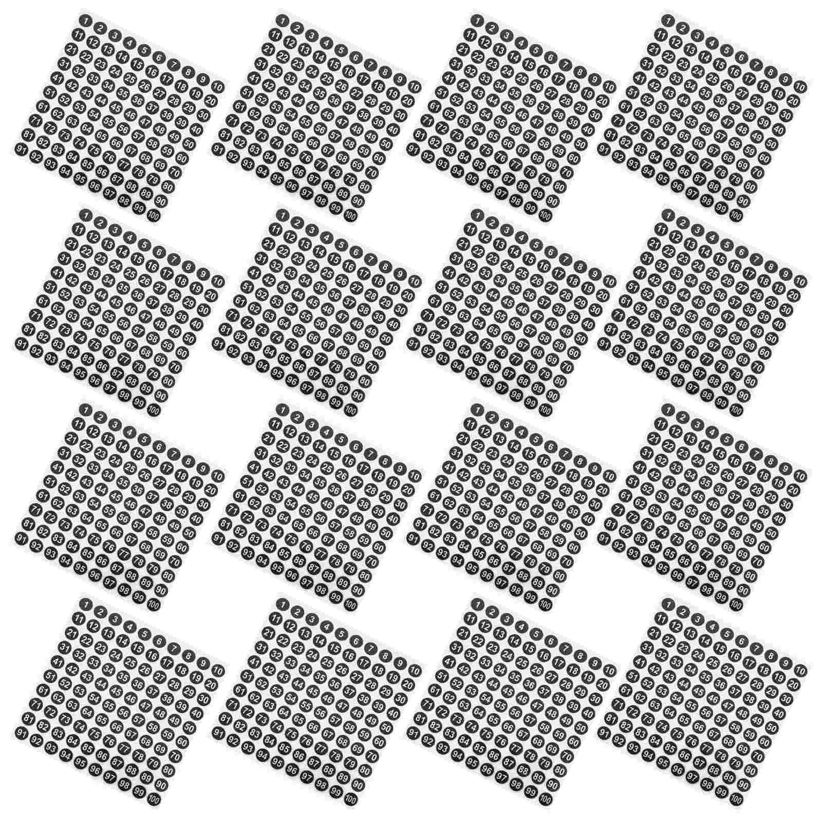 교실 코딩 사무실용 라운드 숫자 스티커, 작은 숫자 정리, 50 매