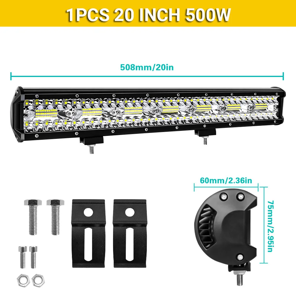4/7/9/12/17/20 Inch Led Lichtbalk Voertuig 12V Werklamp Bar Spotlight Boot Barra Led Rijden Vrachtwagen ATV SUV 4x4 Lange Afstand