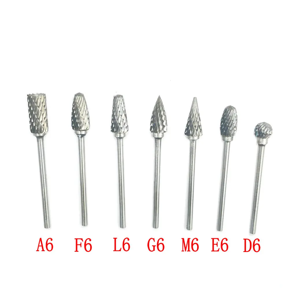 Fresa de carburo de tungsteno de acero con vástago de 2,35mm, herramienta rotativa, doble corte de diamante, herramientas de pulido Dental
